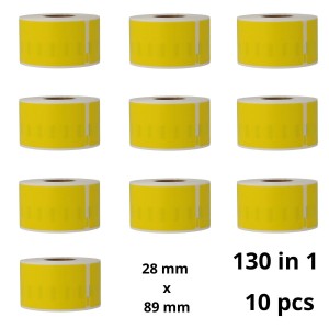 Dymo 99010 S0722370 Yellow label roll Dore compatible set 10 pcs