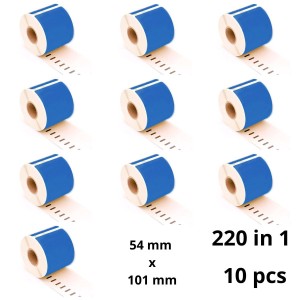 Dymo 99014 S0722430 Blue label roll Dore compatible set 10 pcs