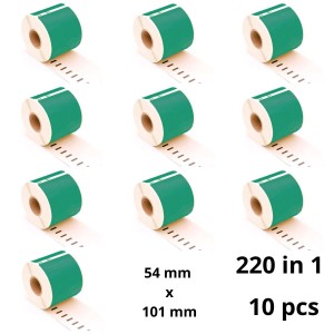 Dymo 99014 S0722430 Green etiketi rull Dore analoog komplekt 10 tükki