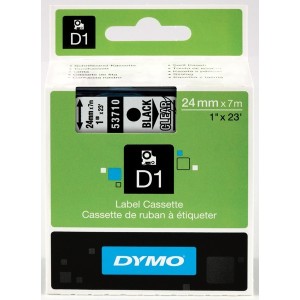 DYMO D1 Juostelė 24mm x7m   juodas ant skaidrios (53710   S0720920)