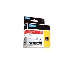 DYMO Rhino Vinila Lente 19mm x 5.5m   balts uz sarkanas (1805422)