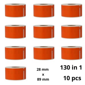 Dymo 99010 S0722370 Orange label roll Dore compatible set 10 pcs