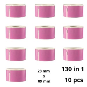 Dymo 99010 S0722370 Pink label roll Dore compatible set 10 pcs