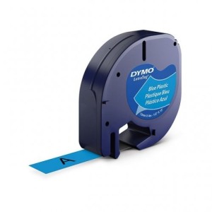 DYMO LetraTag Plastikāta Lente12mm x 4m   melns uz zilas (S0721600)