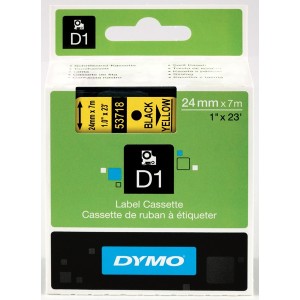 DYMO D1 Lente 24mm x 7m   melns uz dzeltenas (53718   S0720980)