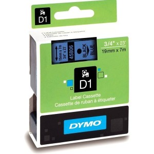 DYMO D1 Lente 19mm x 7m   melns uz zilas (45806   S0720860)