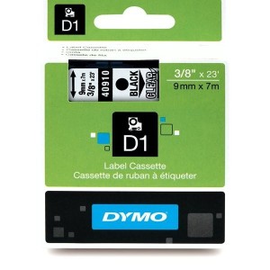 DYMO D1 Tape 9mm x 7m Black on Clear (40910 S0720670)