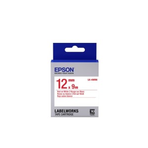 Epson LK-4WRN (C53S654011) Label Cartridge Standard  Red on White 12mm (9m)