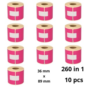 Dymo 99012 Pink S0722400 label roll Dore compatible set 10  pcs