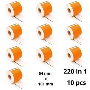 Dymo 99014 S0722430 Orange label roll Dore compatible set 10 pcs