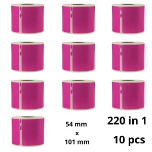 Dymo 99014 S0722430 Pink label roll Dore compatible set 10 pcs