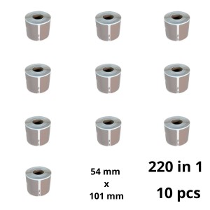 Dymo 99014 S0722430 Silver label roll Dore compatible set 10 pcs