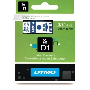 DYMO D1 teip 9 mm x 7 m sinine valgel taustal (40914 S0720690)