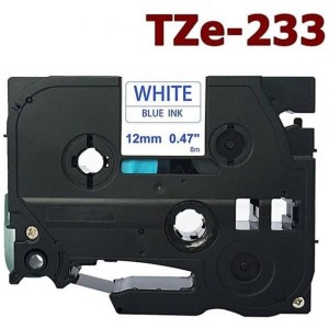 Dofe analog printeri label Brother TZ-233 TZ233 TZe-233 TZe233 Blue on White