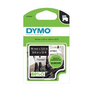 Dymo D1 Durable Nylon Tape 19mm x 3.5m   black on red (S0718050)