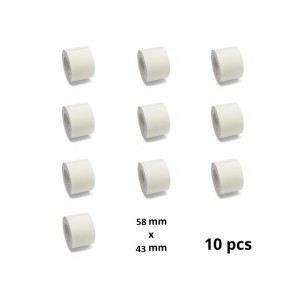 Valge skaala silt 58 mm x 43 mm südamikuga 40 mm sildid rullis 1050 Dore analoog komplekt 10 tükki