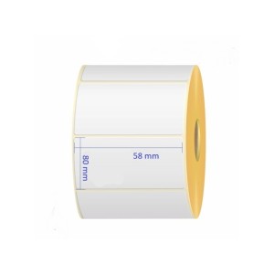 Термоэтикетки 58mm x 80mm, сердцевина 40 mm, рулон 2000 шт.