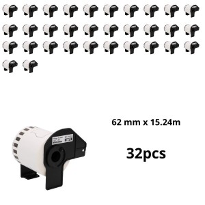 Brother DK-22212 DK22212 62mm x 15240mm Thermal Paper Labels Dore manufacturer, 32 pcs