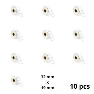 Zebra 32mm x 19mm Thermal Paper Labels 25 mm Core Dore Manufacturer, 10 pcs