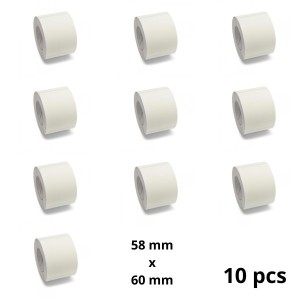 Zebra 58mm x 60mm Thermal Paper Labels 25 mm Core Dore Manufacturer, 10 pcs