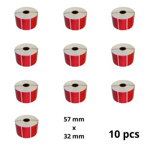 Zebra 800262-125 57mm x 32mm Thermal Paper Labels 25 mm Core Dore Manufacturer, 10 pcs