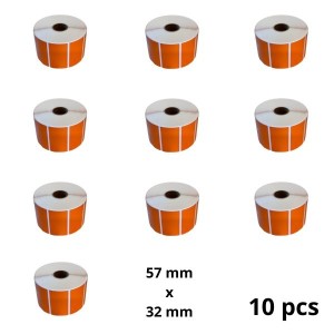Zebra 800262-125 57mm x 32mm Thermal Paper Labels 25 mm Core Dore Manufacturer, 10 pcs