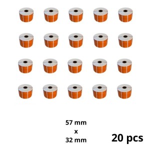 Zebra 800262-125 57mm x 32mm Thermal Paper Labels 25 mm Core Dore Manufacturer, 20 pcs