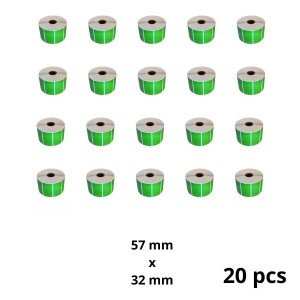 Zebra 800262-125 57mm x 32mm Thermal Paper Labels 25 mm Core Dore Manufacturer, 20 pcs