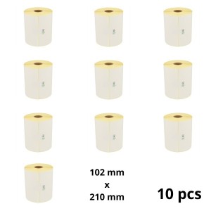 Zebra 800284-605 102mm x 210mm Thermal Paper Labels 25 mm Core Dore Manufacturer, 10 pcs
