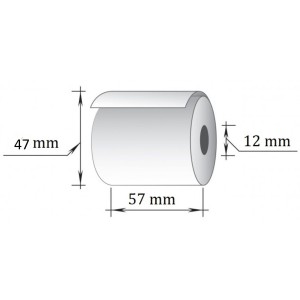 Cash register roll 57mm x 47mm x 12mm  25 meters