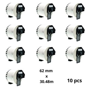 Brother DK-22205 DK22205 62mm x 30m термо рулоны этикеток Dore производитель, 10 шт