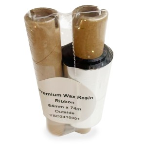 Wax-Resin 64mm x 74m Thermal Transfer Ribbon 12mm core