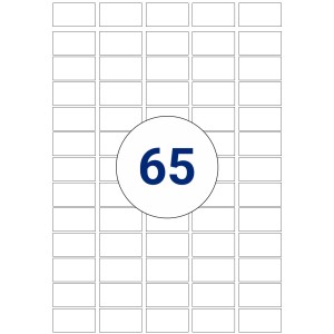 Labels size 38.1 mm x 21.2 mm