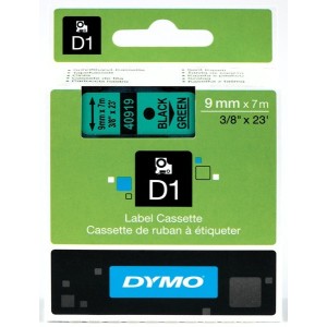 DYMO D1 Lente 9mm x 7m melns uz zaļas (40919 S0720740)