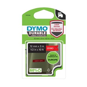 DYMO D1 Durable Lint 12mm x 3m must punasel (1978366)