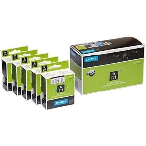 DYMO D1 Juostelė 24mm x 7m baltas ant juodos (S0720930) – 5 vnt.
