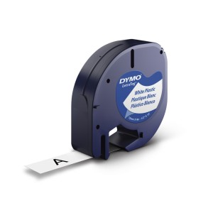 Dymo LetraTag Plastic Tape 12mm x 4m black on white (S0721560 S0721660) - 10 pcs.