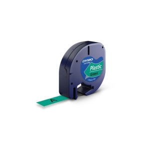 DYMO LetraTag Plastikinė Juostelė 12mm x 4m juodas ant žalios (S0721590)
