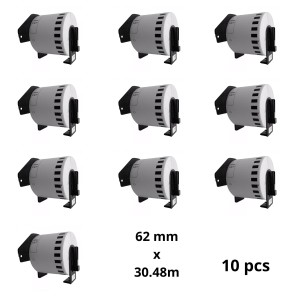 Brother DK-44205 DK44205 62mm x 30480mm lämpöpaperitarrat, valmistaja Dore, 10 шт Removable