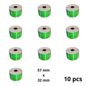 Zebra 800262-125 57mm x 32mm termopaberist etiketid 25 mm südamikuga, tootja Dore, 10 tk