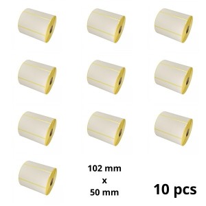 Zebra 87000 102mm x 50mm lämpöpaperitarrat 25 mm ytimellä, valmistaja Dore, 10 kpl