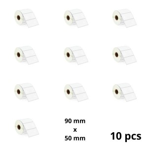 Zebra 90mm x 50mm термо рулоны этикеток 25 mm сердцевина Dore производитель, 10 шт