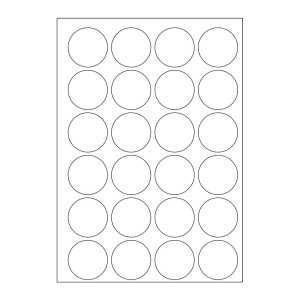 Этикетки А4 размер D40 mm x 24