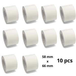 Zebra 58mm x 66mm Thermal Paper Labels 25mm Core Dore Manufacturer, 10 pcs