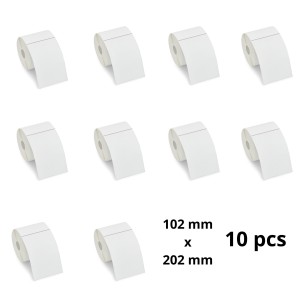 Термоэтикетки 3010837-T 102mm x 202mm, сердцевина 76 mm, рулон 900 шт, 10 шт
