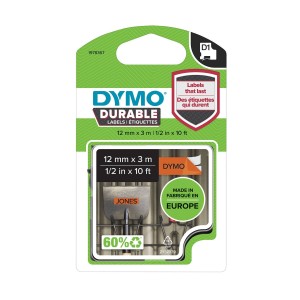 Dymo D1 Durable Tape 12mm x 3m black on orange (1978367)