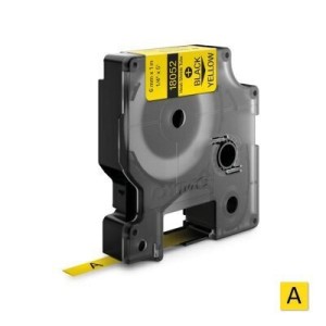 DYMO Rhino Termo vamzdelis 6mm x 1.5m juodas ant geltonos (18052)