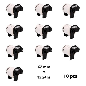 Brother DK-22212 DK22212 62mm x 15240mm Thermal Paper Labels Dore manufacturer, 10 pcs
