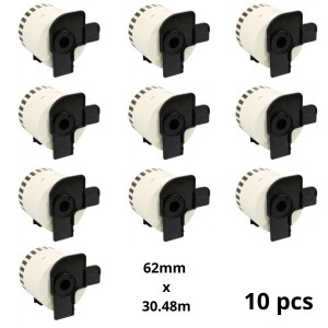 Brother DK-44605 DK44605 62mm x 30480mm Thermal Paper Labels Dore manufacturer, 10 pcs