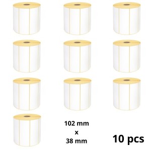 Zebra 800264-155 102mm x 38mm Thermal Paper Labels 25 mm Core Dore Manufacturer, 10 pcs